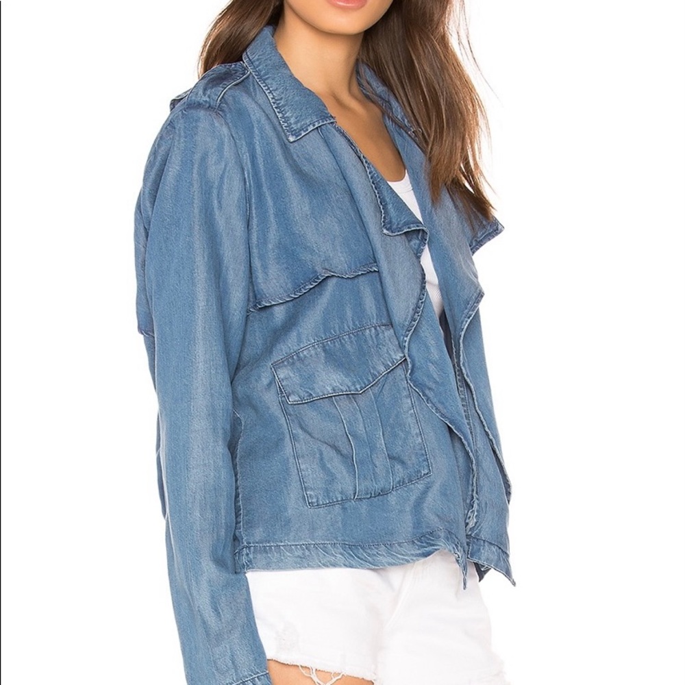Tencel jacket with soft lapels & Pockets L